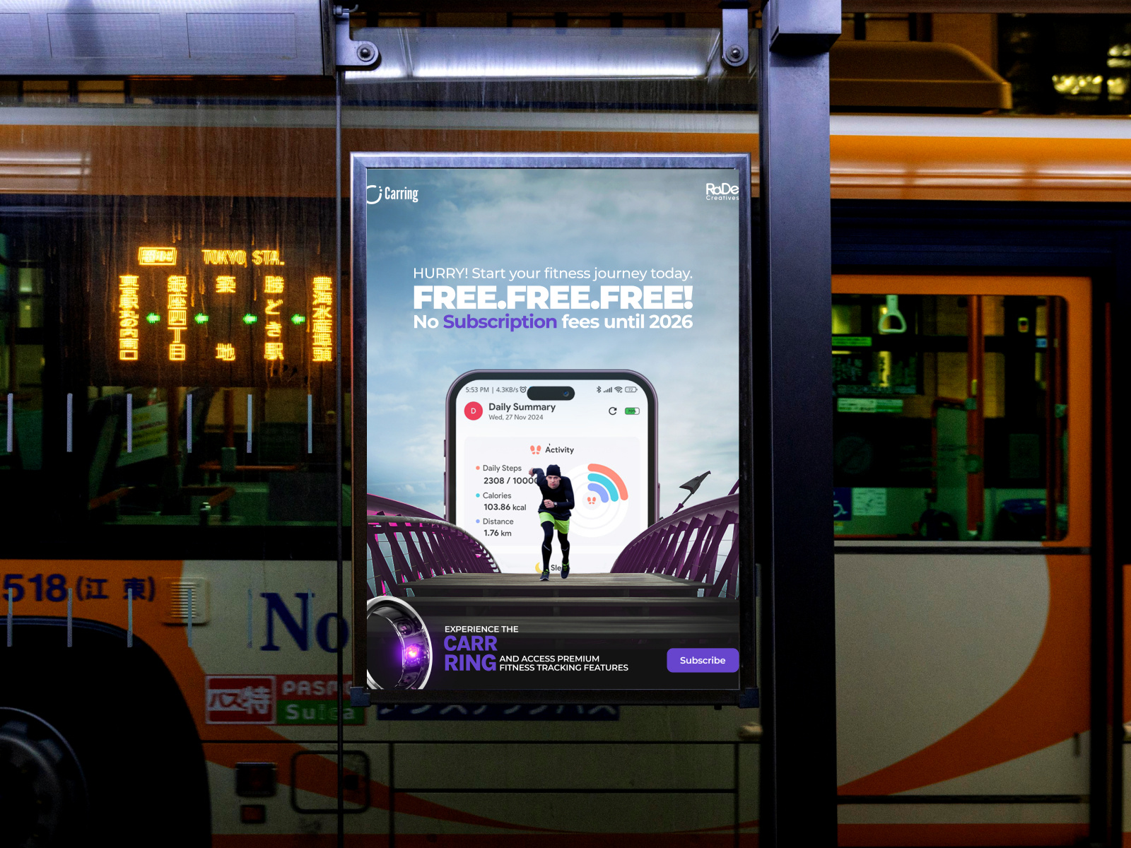 Carr Ring | Your Fitness Journey Starts Here advertising branding design figma free graphic design post poster poster design promotion smart ring social media subscription ui