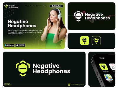 Negative Headphone Logo Brand Identity Design. brand identity design brandidentity branding brandmark customlogodersign gadget logo desigfn logo logo design logomark logotype logotypr minimal logo product logo design techlogodesign