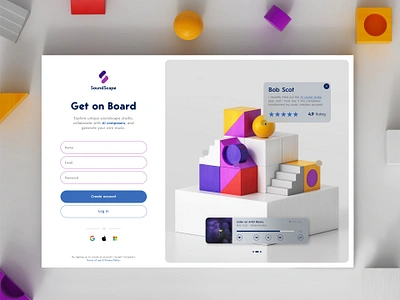 SoundScape - on boarding 3d design illustration ui ux