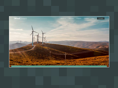 WindStream - landing page green energy green theme landing page motion graphics ui web design wind energy