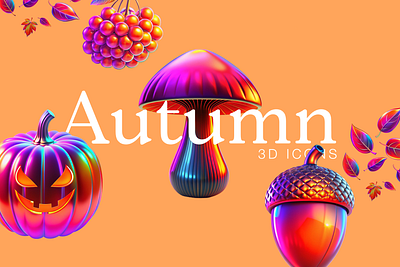 Autumn 3D Icons 3d graphic design