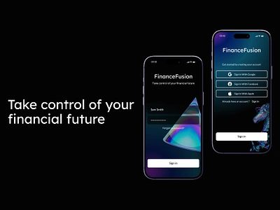 Finance Fusion app app branding minimal typography ui