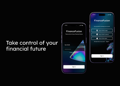 Finance Fusion app app branding minimal typography ui