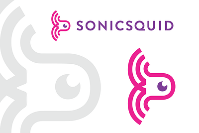 visual identity - Sonicsquid ai audio branding brandmark eye identity illustration lettering logo logo design logos marine minimalist modern music sound sound wave squid tech vision