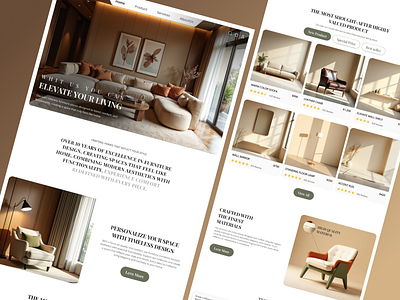 Furniture Store Landing Page clean design furniture interior landing landing page minimal online shop online store product sofa store ui ui ux design ux website