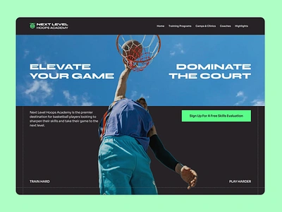 Basketball Developmental Program Landing Page basketball sports ui web design