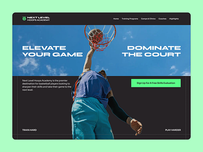 Basketball Developmental Program Landing Page basketball sports ui web design