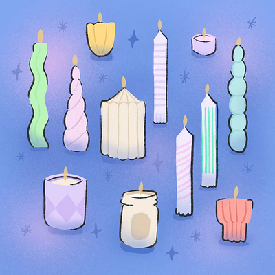 Wishing the best of 2025 animation candle illustration procreate