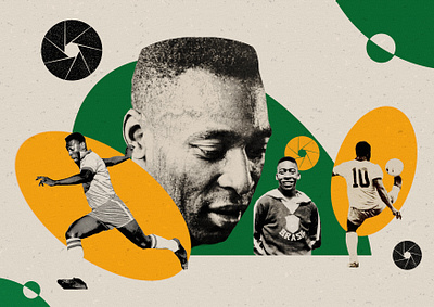 Pele digitar art editorial desing editorial illustration illustration magazine