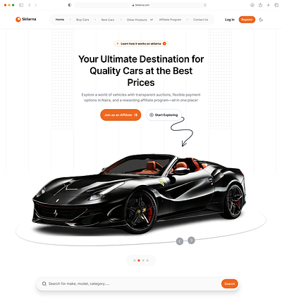 Hero Section UIUX auction car cars design desktop herosection landingpage ride shipping ui uiux ux web webapp