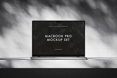 MacBook Pro Mockup Set branding business contrast corporate graphic design macbook minimalist mockup mockup scene presentation render showcase template ui web site