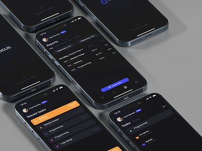 Focus - Time tracker app design mobile ui ux