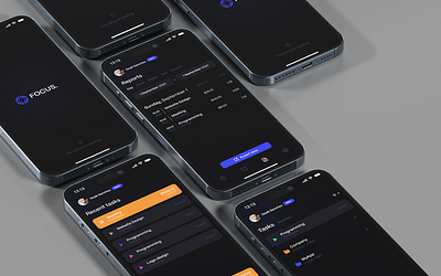 Focus - Time tracker app design mobile ui ux