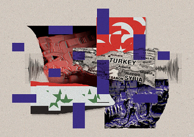 Turkey-Syria earthquake collage digital digital art editorial illustration