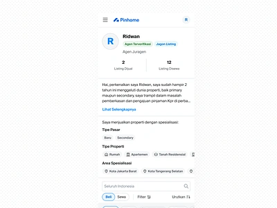 Pinhome Agent Catalogue Mobile Web agent home house listing mobile profile property ui ux