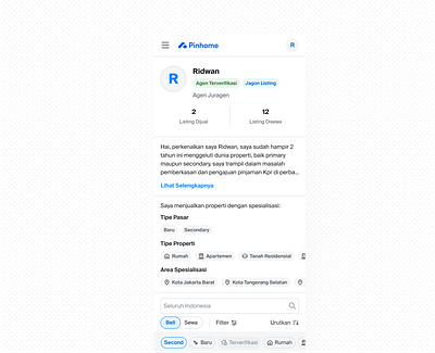 Pinhome Agent Catalogue Mobile Web agent home house listing mobile profile property ui ux