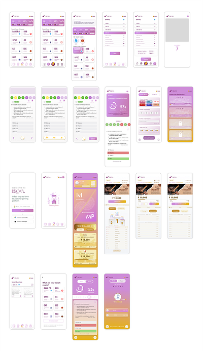 Edtech UI screens branding design edtech figma framer graphic design illustration light logo portfolio product startup ui