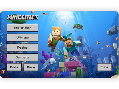 Minecraft Java Title-Screen Redesign design desktop homescreen minecraft redesign title screen ui