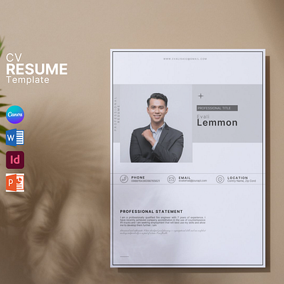 Resume / Cover Letter Template. canva canva template printable resume resume