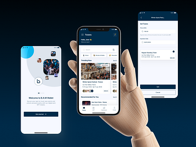 B.A.M Tickets & NFT Wallet ios mobile tickets ui wallet