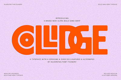 Collidge - Bold Ligature Rich Font attention grabbing bold font branding chunky display font edgy font headlines high contrast modern font multilingual font silver type foundry social media graphics sports design type foundry typeface