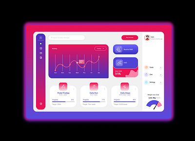 Step💪🏼Wise 3d activity dashbard branding bright ui color theory data visualization fitness dashboard graphic design health tracker typography ui wellness design