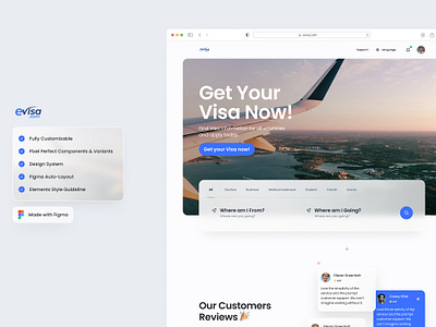 eVisa - Landing page booking booking app booking website branding landing page travel ui uiux visa web page website