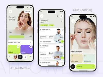 AI Healthcare Skin Scanning ai ai app ai application app design agency artificial intelligence beauty app biometrics dashboard design health healthcare app homieslab mobile monitoring saas scan skin care tracking ui uiux