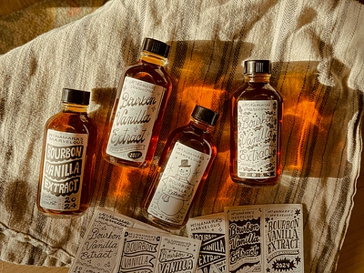 Hand-drawn Bottle Labels hand lettering illustration lettering packaging packaging design print print design