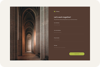 Mintory - Contact Form design product design ui ui design ux website