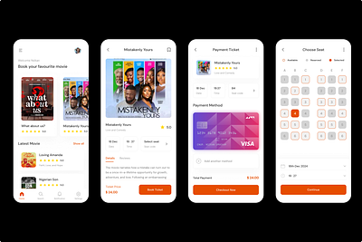 Movie Ticketing App🎥 graphic design product design ui ui design ux