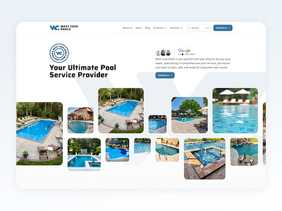 Pool Business Website Design hero section homepage design landing page local business pool business pool cleaning pool website service business web design web development website development