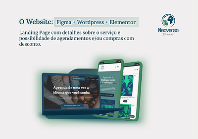 Neoverso Idiomas - Wordpress branding chatbot design de produto product design ui ux