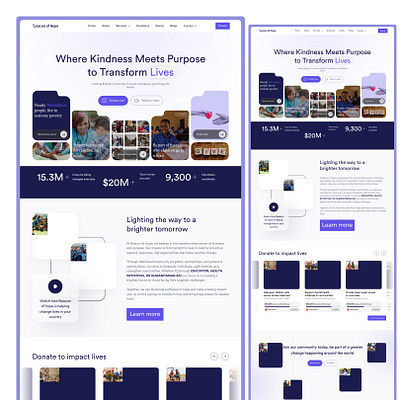 Landing page for a charity organisation charity design figma landing page ui user interface ux website wen design