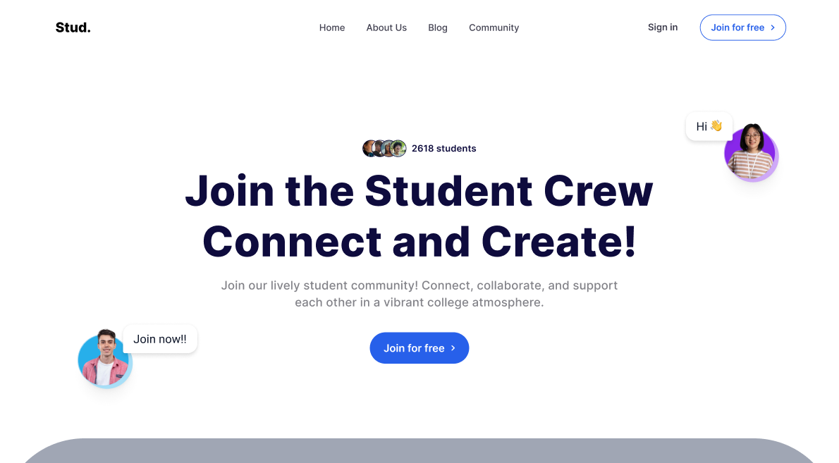 Hero Section animation communication design edtech hero section design interaction design landing page landing page design student ui ux uxui website website design