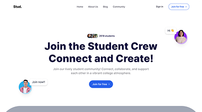 Hero Section animation communication design edtech hero section design interaction design landing page landing page design student ui ux uxui website website design