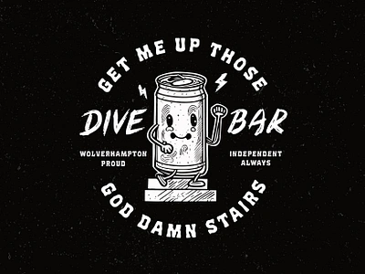 Dive Bar Mascot Badge badge bar beer beer badge branding creative design dive dive bar graphic design identity illustration ipa logo logo design mascot music punk rock typography