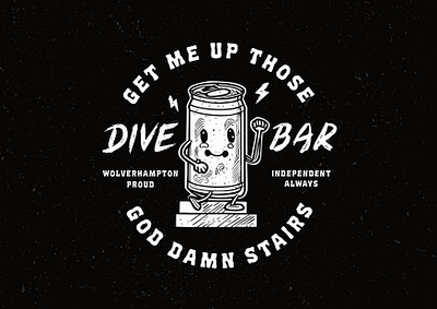 Dive Bar Mascot Badge badge bar beer beer badge branding creative design dive dive bar graphic design identity illustration ipa logo logo design mascot music punk rock typography