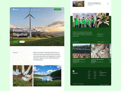 🌿Greener - Homepage Design Exploration branding company profile design desktop eco friendly environment green landing page ngo ui ux volunteer website