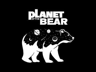 Planet of the Bear alien animal apparel astronaut bear branding brown bear galaxy grizzly nasa nature ourdoors outer space planet rocket space t shirt design ufo wild wildlife