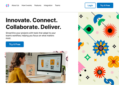 Design collaboration tool landing page design design figma landing page ui ux website design