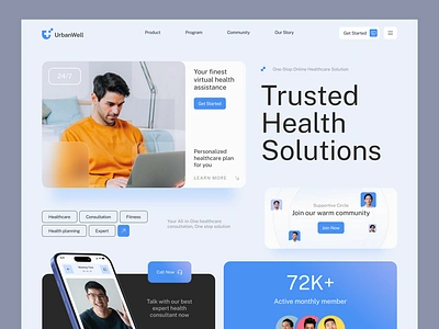 UrbanWell : Online Health Consultancy - Landing Page branding clean design consultant design health hero hero image homepage landing page minimalist online health consultancy simple ui uidesign uix ux website website design