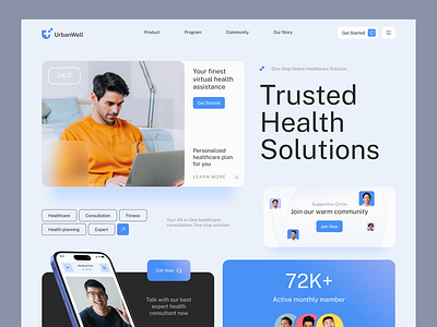 UrbanWell : Online Health Consultancy - Landing Page branding clean design consultant design health hero hero image homepage landing page minimalist online health consultancy simple ui uidesign uix ux website website design