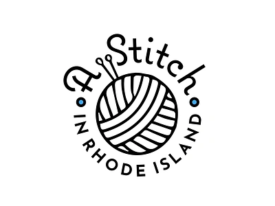 A Stitch in Rhode Island Logo brand brand design branding design graphic design illustration logo minimal typography vector