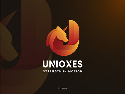 UNIOXES Creative Horse Logo Design branding chess chess club chess knight club colorful gradient graphic design horse logo identity illustration knight logo logo design mark minimal logo symbol unicorn