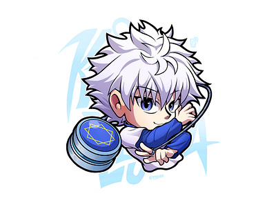 KILLUA | Half Body Chibi | [HunterxHunter] anime chibi cute design fanart fiverr graphic hunter x hunter illustration killua logo manga sticker