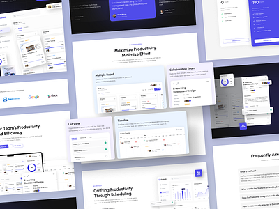 Evotask Task Management Landing Page - Floating Card Preview clean framer landing page marketing project managament responsive responsive mobile services tablet task manager template ui ux web design webflow website