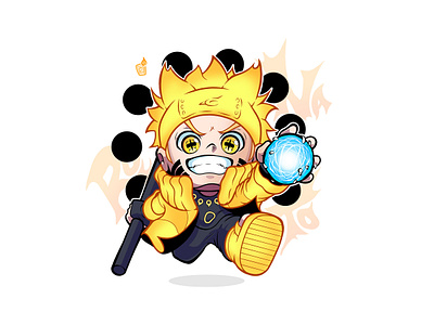 NARUTO SIX PATHS SAGE MODE | Full Body Chibi | [Naruto] anime branding cartoon chibi cute design fanart fiverr graphic illustration illustrator logo manga naruto sage mode shippuden sticker style