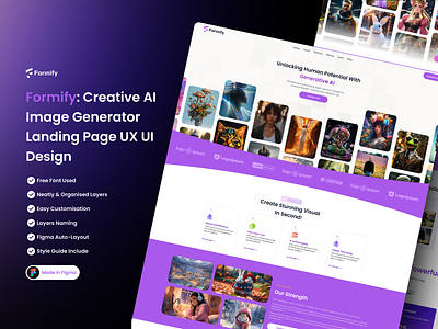 Formify: Creative AI Image Generator UI UX Landing Page aiart aiartwork aidesign aigenerateddesign aiimagegeneration aivisuals creativeai digitalartai futureofdesign ui ui design uiux user experience user interface ux ux design uxui web design web page design website design