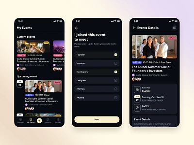 Brddge - Event Booking Mobile App (Event details ) android app design app design app ui booking app design event app event booking event booking app event details event management app event uiux design focotik ios app design mobile app mobile app design modern app design modern app interface ui ui ux design ux